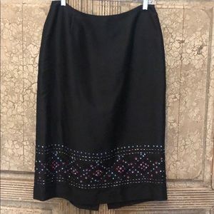 Black Ann Taylor Midi skirt with sequin detailing